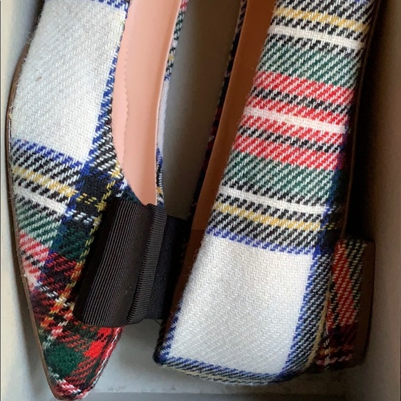 J Crew Ballet Flats in Tartan Plaid with Bow - Picture 5 of 5